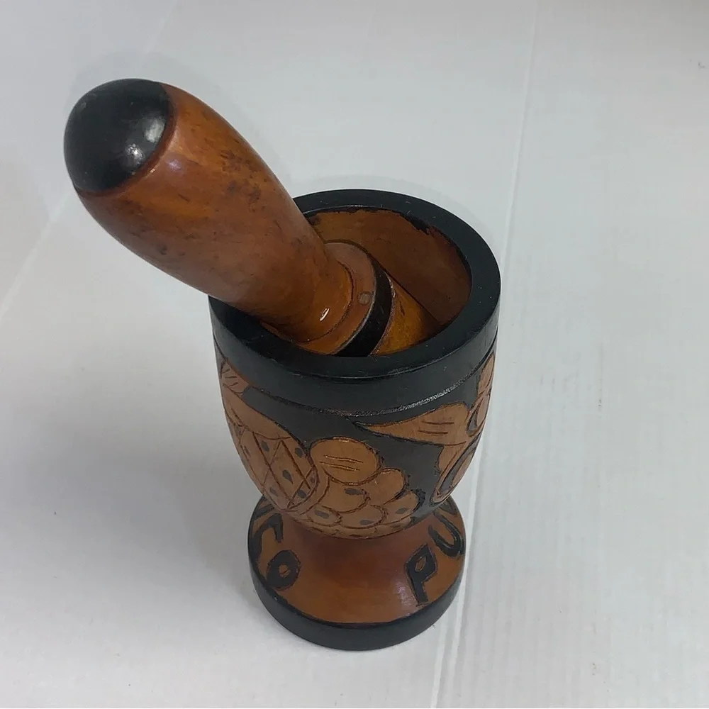 Hand Carved Pineapple Mortar and Pestle 6.5